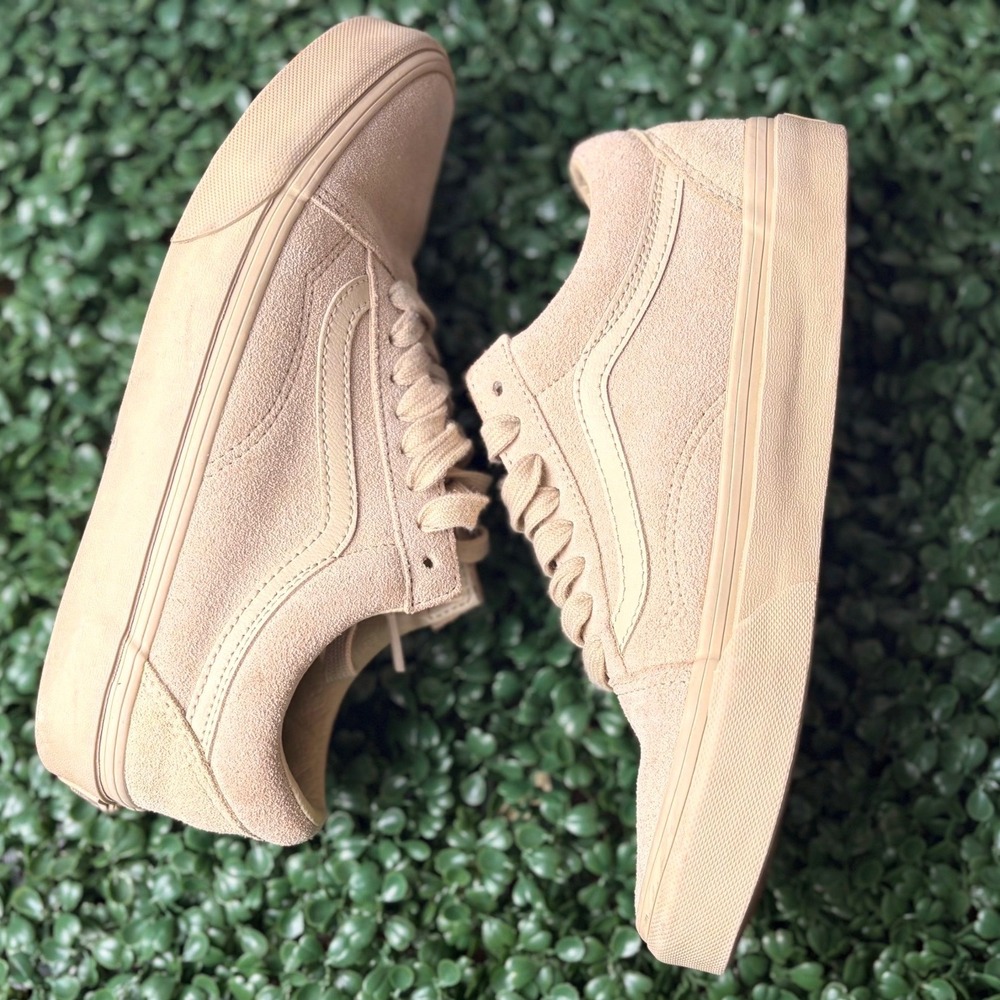 Vans Old Skool Tan Suede Low Top Sneakers Men 6.5 Women 8 Sand Neutral 751505